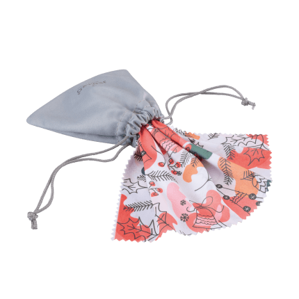 Brillendoekje 17 x 20 cm met zakje, design ‘winter’