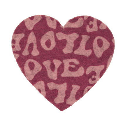 Sottobicchiere in feltro, design "Love", 1 esemplare