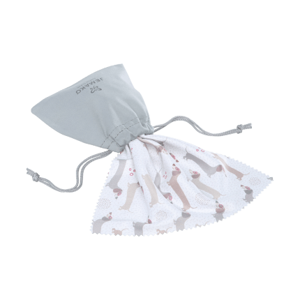 Panno occhiali 17 x 20 cm con sacchetto, design "Stay fresh"