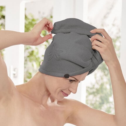 JEMAKO® Turbante asciugacapelli, taglia unica, grigio